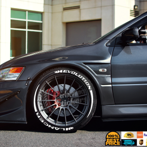Evolution Lancer + Stripes + Flag Full White, Set for 4 Tires (1347)