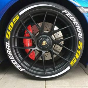 Federal yellow + Stripes , a Set for 4 tires (525)