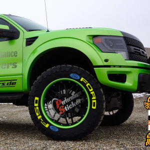 FORD F-150 yellow , a Set for 4 tires (573)