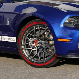 Ford Performance + Stripes + Flag Full Red, Set for 4 Tires (1273)