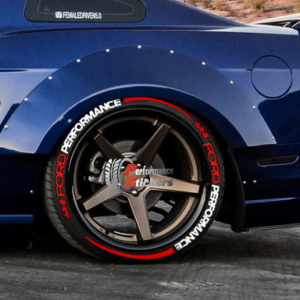 Ford Performance White Red + Stripes Red + Flag, Set for 4 Tires (1274)
