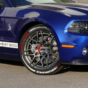Ford Performance White Red + Stripes White + Flag Red, Set for 4 Tires (1276)