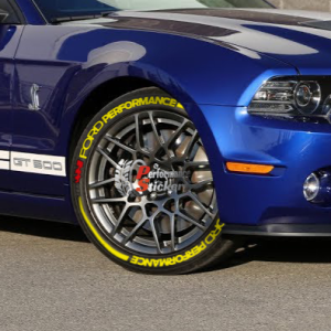 Ford Performance Yellow + Stripes + Flag Red, Set for 4 Tires (1278)