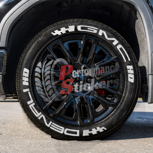 GMC Denali HD + Flag Full White, Set for 4 Tires (1692)