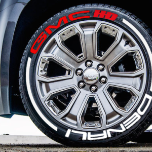 GMC Denali HD White Red + Stripes, Set for 4 Tires (1329)