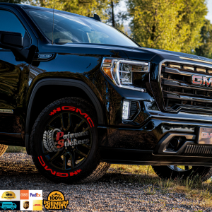 GMC + Flag Red, Set for 4 Tires (1312)