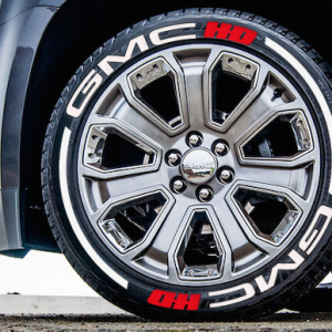 GMC HD Red + Stripes, Set for 4 Tires (1324)
