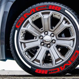 GMC HD Red + Stripes White, Set for 4 Tires (1328)