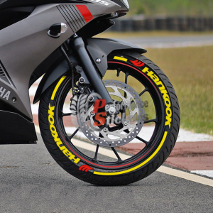 Hankook + Stripes Yellow + Logo Red, Set For 2 Tires Both Sides Left And Right (1559)