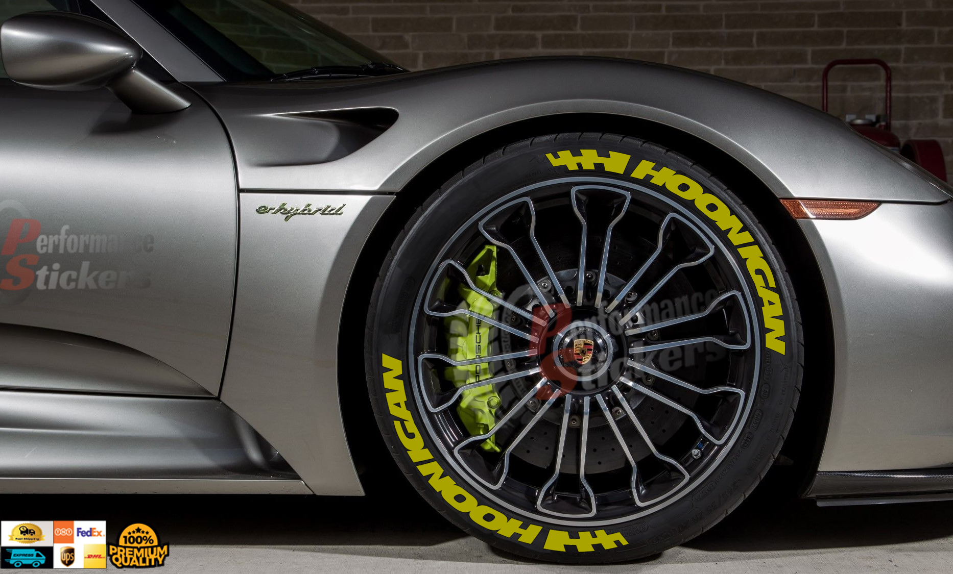 Hoonigan + Flag Full Yellow, Set for 4 Tires (1659)