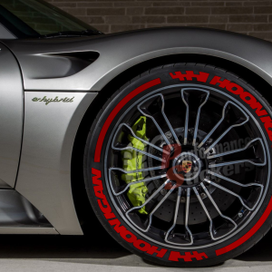 Hoonigan + Stripes + Flag Full Red, Set for 4 Tires (1661)