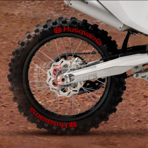 Husqvarna + Logo Red, Set For 2 Tires Both Sides Left And Right (1723)