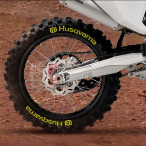 Husqvarna + Logo Yellow, Set For 2 Tires Both Sides Left And Right (1724)