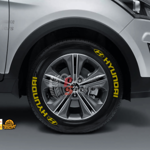 Hyundai + Logo Full White, Set for 4 Tires (1339)