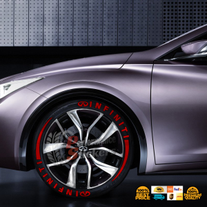 Infiniti + Stripes + Logo Full Red, Set for 4 Tires (1356)