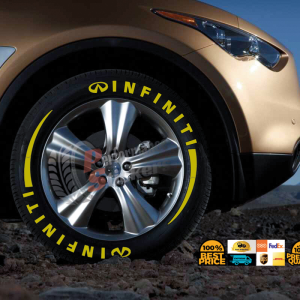 Infiniti + Stripes + Logo Full Yellow, Set for 4 Tires (1358)