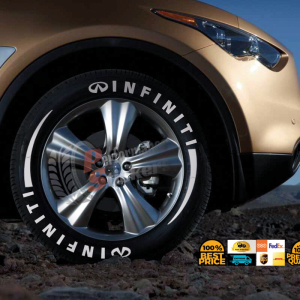Infiniti + Stripes + Logo White, Set for 4 Tires (1353)