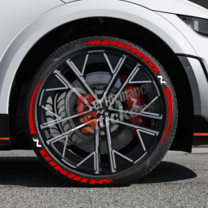 Ioniq + Stripes Red + Logo, Set for 4 Tires (1669)