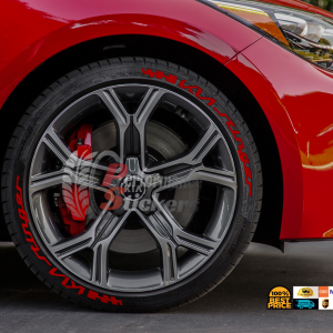 Kia Stinger + Flag Full Red, Set for 4 Tires (1341)
