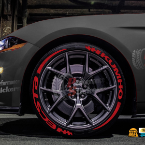Kumho Ecsta + Stripes + Flag Full Red, Set for 4 Tires (1411)