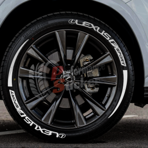 Lexus F Sport + Stripes + Logo Full White, Set for 4 Tires (1371)