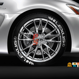 Lexus + Flag + Logo Full White, Set for 4 Tires (1362)
