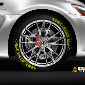 Lexus + Flag + Logo Yellow, Set for 4 Tires (1366)