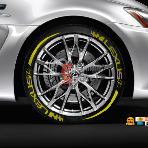 Lexus + Stripes + Flag Full Yellow, Set for 4 Tires (1367)