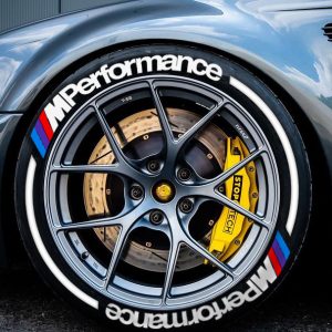 M PERFORMANCE  + STRIPES WHITE , a Set for 4 tires (236)