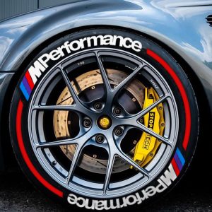 M PERFORMANCE WHITE + STRIPES , a Set for 4 tires (235)