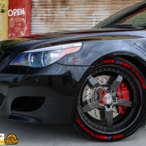 M Power + Flag Full Red, Set for 4 Tires (1295)