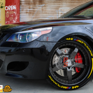 M Power + Stripes + Flag Full Yellow, Set for 4 Tires (1298)