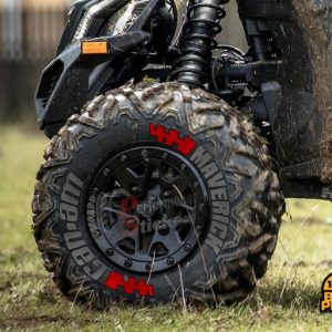 Maverick Can-Am Gray + Flag Red ,Set for 4 Tires (878)
