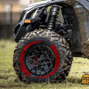 Maverick Can-Am + Stripes Full Red ,Set for 4 Tires (873)