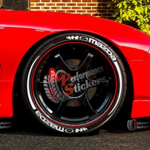 Mazda + Stripes + Logo Full White, Set for 4 Tires (1377)