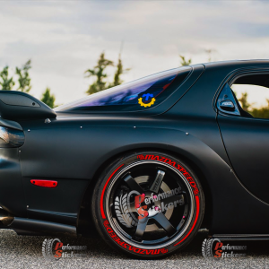 MAZDASPEED red + Stripes  , a Set for 4 tires (617)