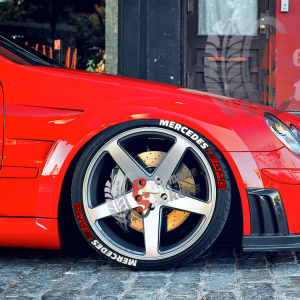 Mercedes AMG White Red, Set for 4 Tires (1289)