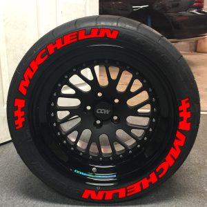 MICHELIN + FLAG RED , a Set for 4 tires (241)