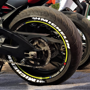 MICHELIN + FLAG, Set For 2 Tires Both Sides Left And Right (804)