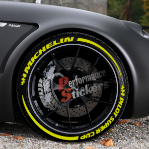 MICHELIN PILOT SUPER CUP yellow + STRIPES , a Set for 4 tires (654)