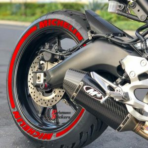 Michelin red + STRIPES, Set For 2 Tires Both Sides Left And Right (286)
