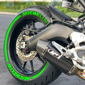 MICHELIN + STRIPES green Set For 2 Tires Both Sides Left And Right (288)