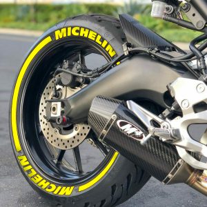 Michelin yellow + STRIPES , Set For 2 Tires Both Sides Left And Right (289)