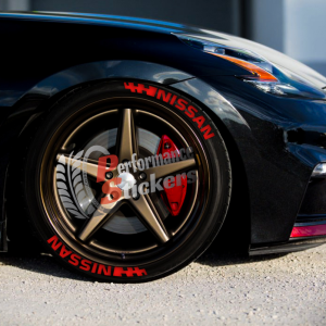 Nissan + Flag Red, Set for 4 Tires (1386)