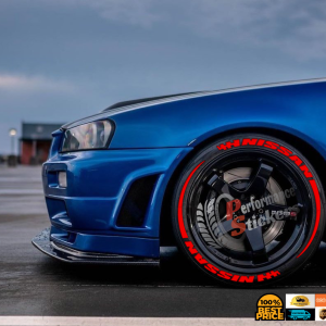 NİSSAN red + STRIPES , a Set for 4 tires (685)