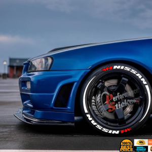NİSSAN white + STRIPES , a Set for 4 tires (684)