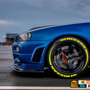 NİSSAN yellow + STRIPES , a Set for 4 tires (686)