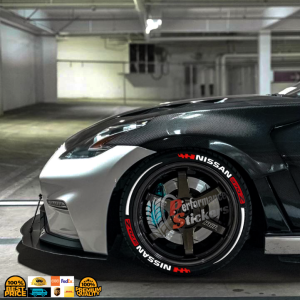 NISSAN370Z red + STRIPES , a Set for 4 tires (692)