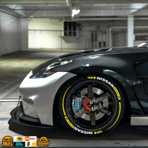 NISSAN370Z yellow + STRIPES , a Set for 4 tires (693)
