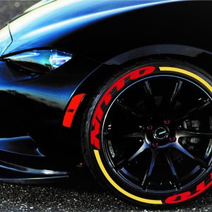 NITTO RED + STRIPES YELLOW , a Set for 4 tires (215)